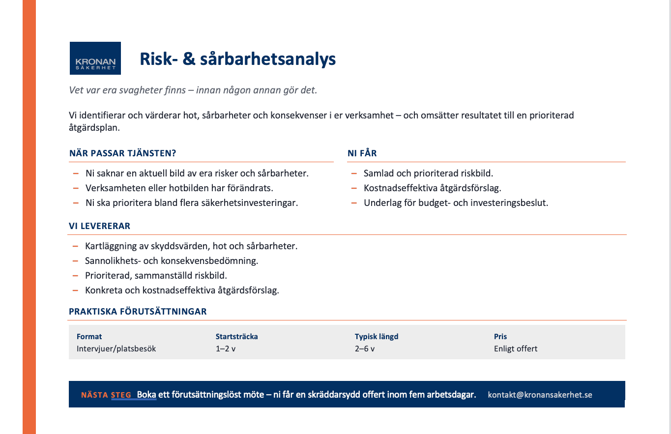 Risk & sårbarhetsanalys