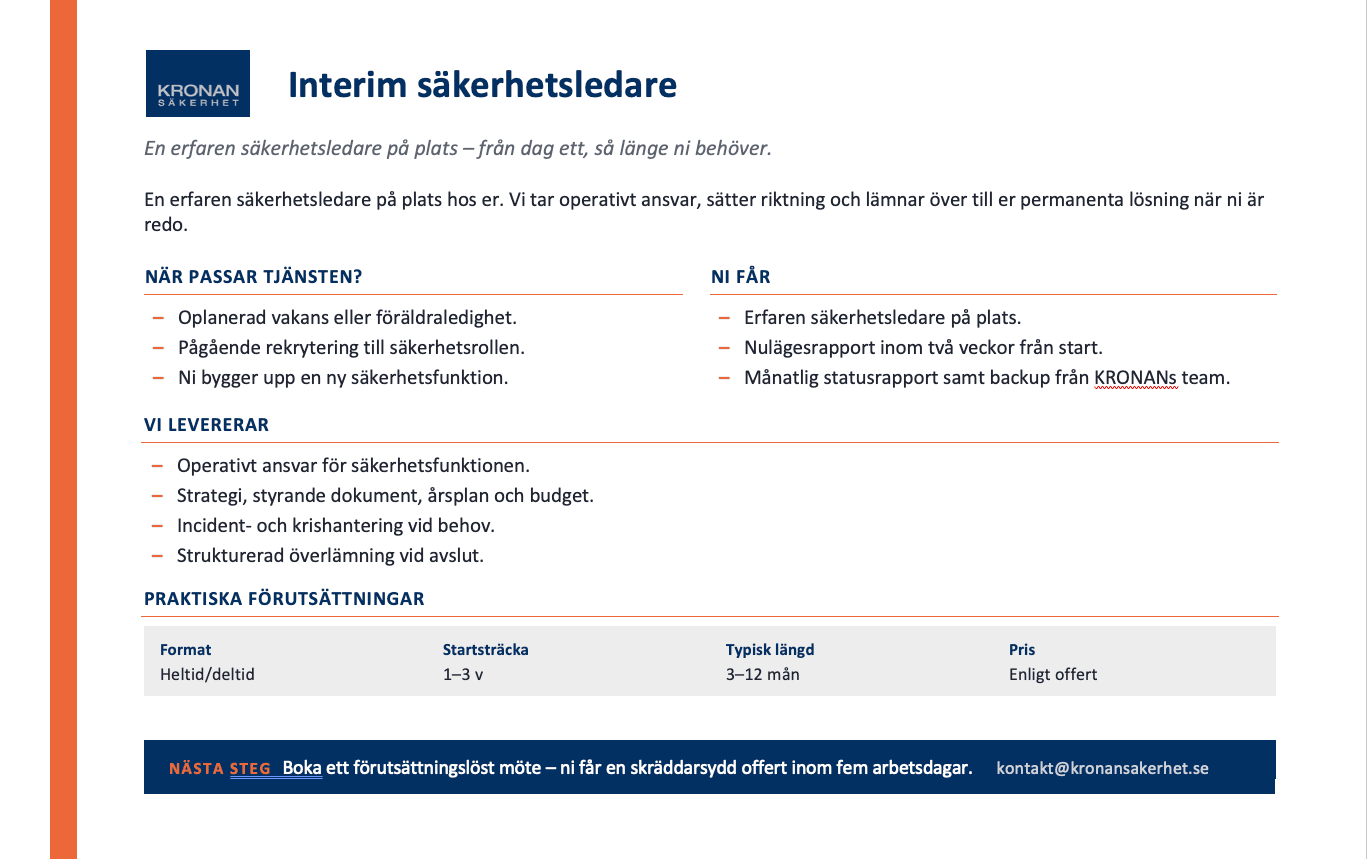 Interim säkerhetsledare