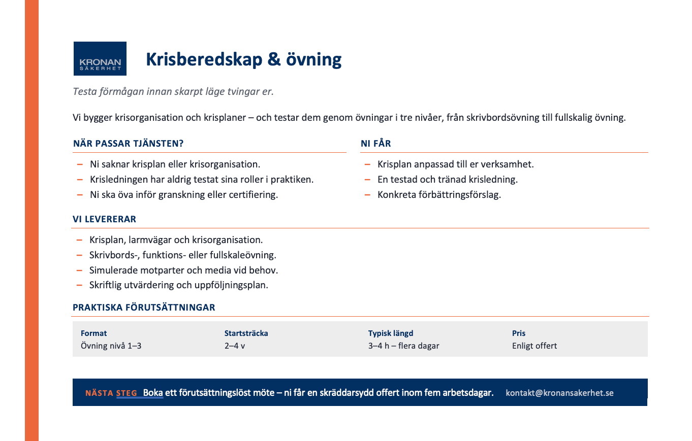 Krisberedskap & övning