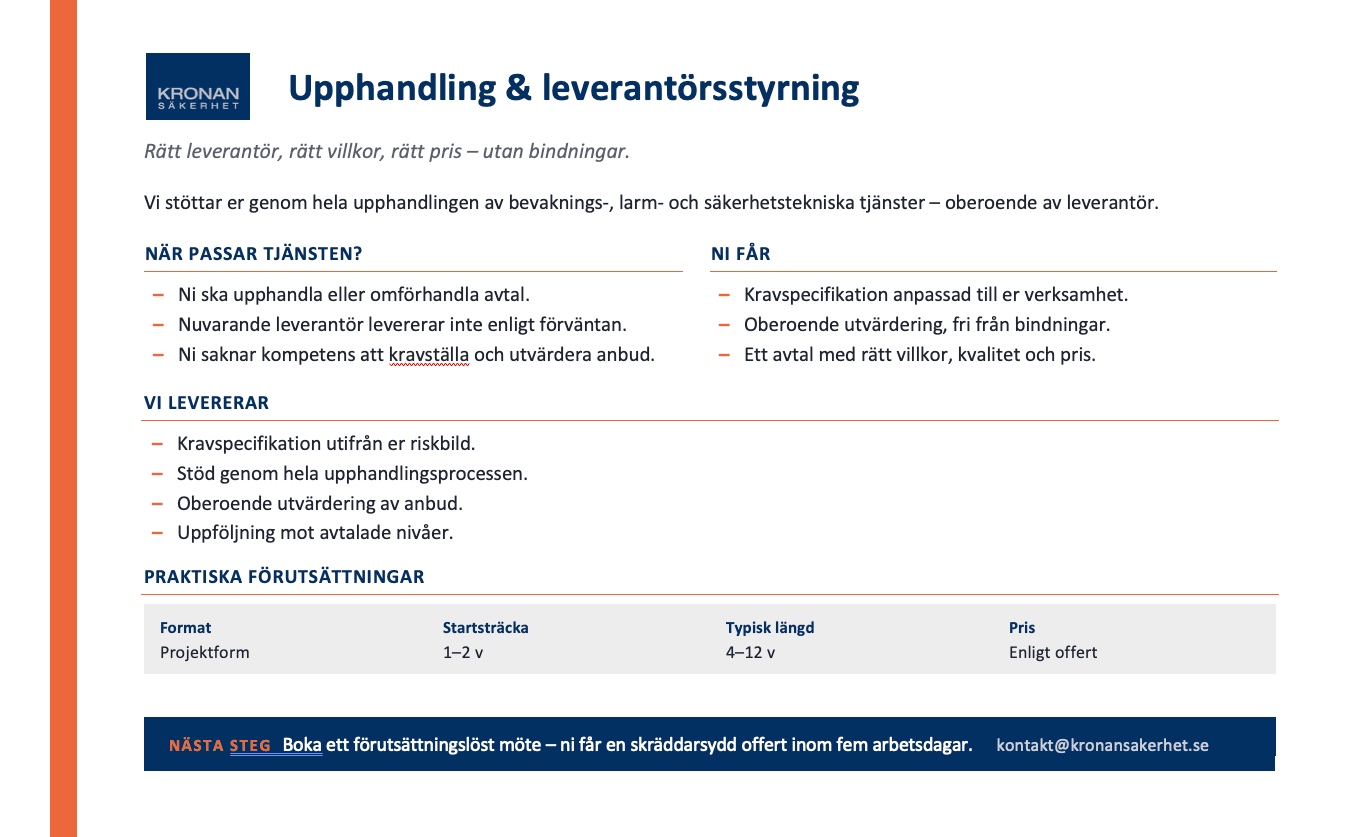 Upphandling & leverantörsstyrning